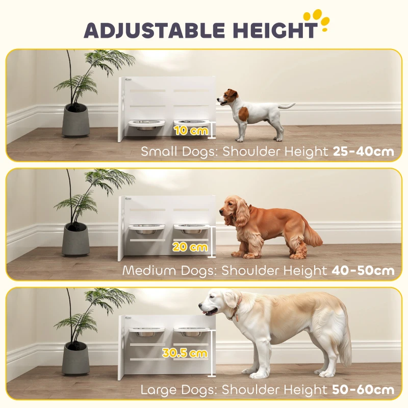 Podwyższona miska dla psa, regulowana, 2 stalowe miski