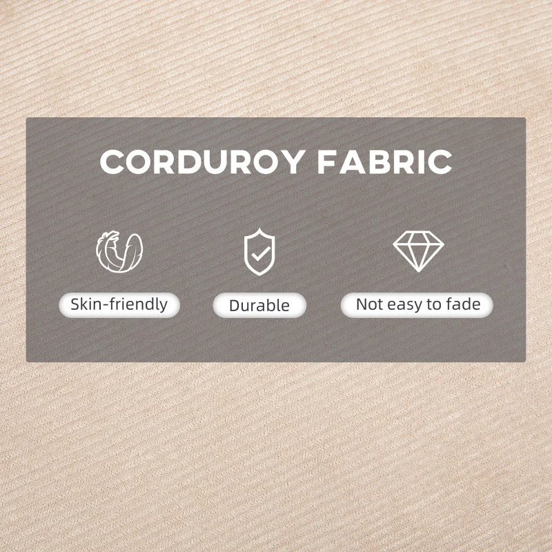 HOMCOM Fotel tapicerowany z podnóżkiem, fotel relaksacyjny z funkcją leżanki, fotel tapicerowany, poduszki, fotel telewizyjny, 68 x 91,5 x 88 cm, kolor beżowy