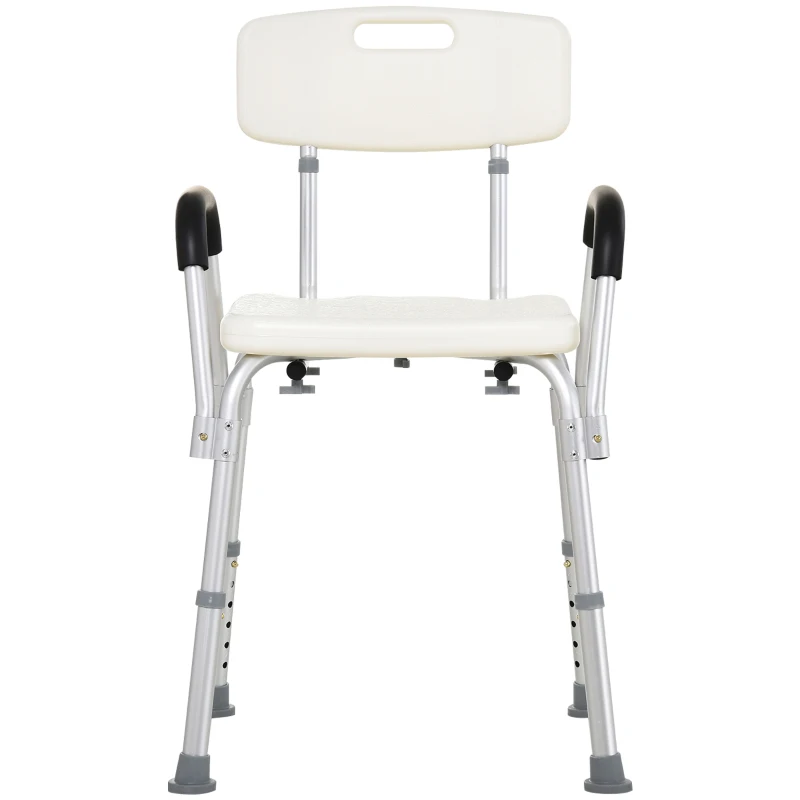 HOMCOM Adjustable Shower Chair, Shower Seat, Portable Medical Stool with Adjustable Back and Armrest for Mobility(m-22)