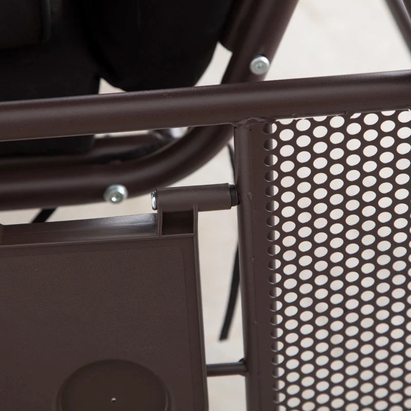 Outsunny Swing Chair Hammock Chair 3 Seater Canopy Cushion Shelter Outdoor Bench Black