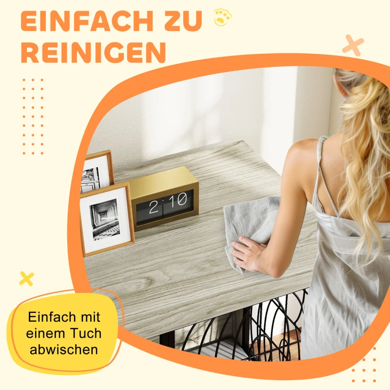 Klatka dla psa PawHut, domowa, z poduszką, szara