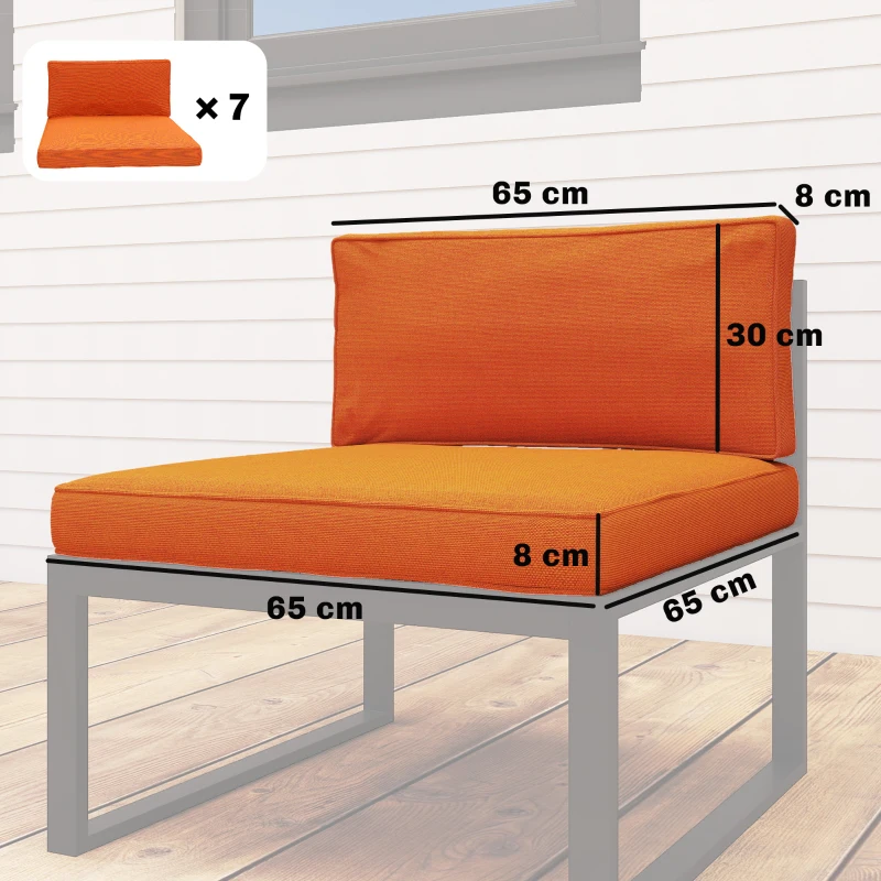 Outsunny 14-piece Dining Set Cushions - Orange