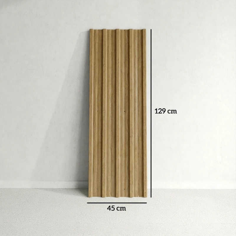 Outsunny Set de 12 Panouri pentru Acoperiș din Oțel Galvanizat 7m² pentru Căsuță de Unelte Șopron 129x45cm Lemn Natural
