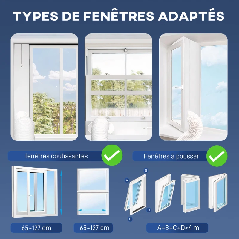 HOMCOM Climatiseur mobile 9000 BTU/H 3 en 1 refroidissement ventilateur déshumidificateur minuterie 24H et télécommande blanc