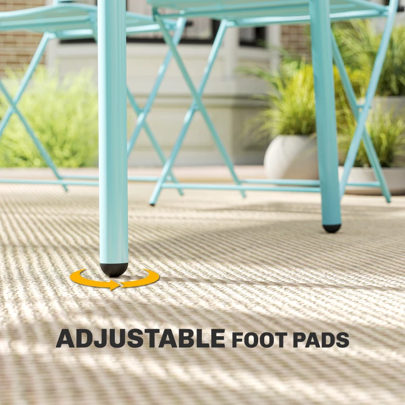 Outsunny Set da pranzo da esterno 5 pezzi per 4 persone, Verde chiaro