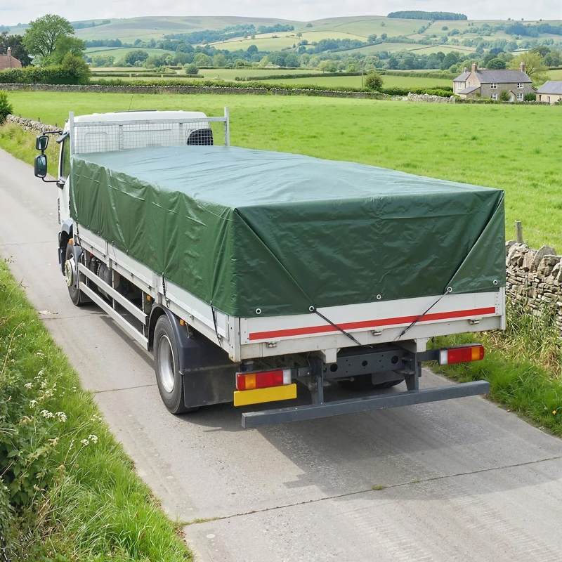 Outsunny Lona Impermeable Exterior 6x8 m Toldo PE 90 g/m² Protección UV con Ojales Reforzados para Leña Muebles de Jardín Verde