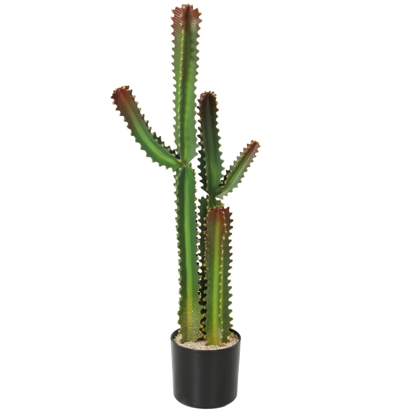 HOMCOM Plantă artificială de interior 111 cm, cactus artificial în ghiveci, pentru casă, birou, living, dormitor, verde