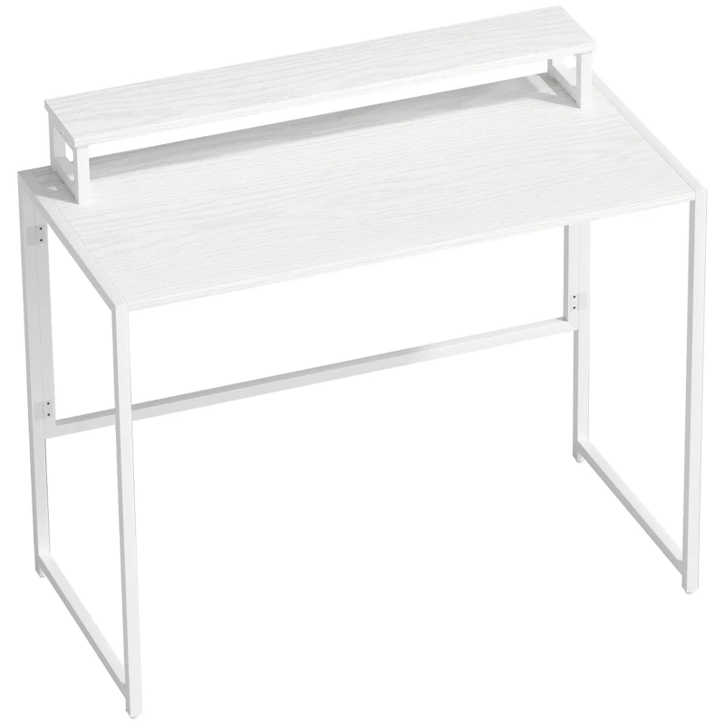 HOMCOM Bureau pliant Table d'ordinateur avec support écran pour bureau 100 x 48 x 87,5 cm