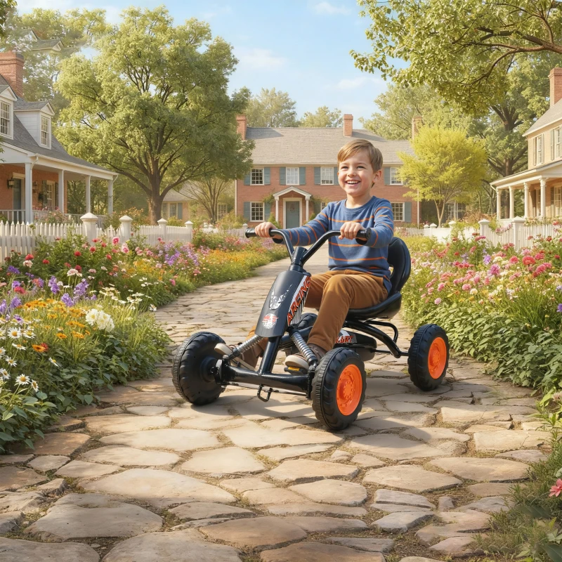 AIYAPLAY Kart a pedali per bambini 2-5 anni, 84x54x56 cm, nero