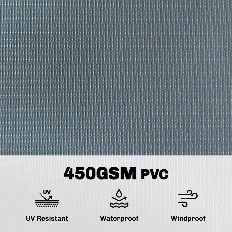 Outsunny Set 4 Panouri de Gard Anti-UV Impermeabile cu Cleme, din PP, 3500x19 cm, Gri