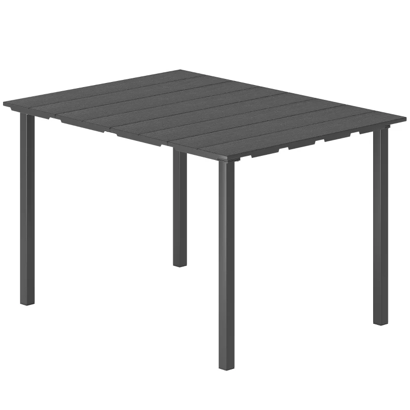 Outsunny Gartentisch für 6 Personen mit HDPE-Oberfläche und Metallgestell für Terrasse 120x90x74 cm Schwarz