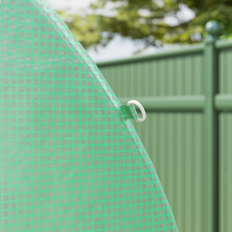 Outsunny Film pour serre 4 x 2 m, bâche de jardin étanche avec porte, 8 fenêtres, protection UV, résistant polyéthylène vert