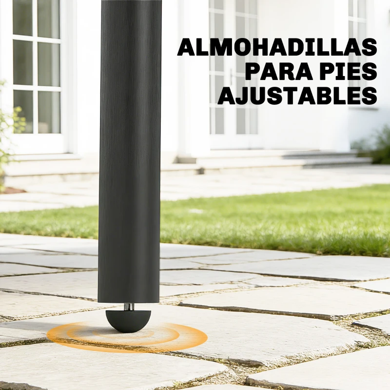 Outsunny Mesa de Comedor de Jardín Rectangular 120x70x72 cm de Acero con Tablero con Listones para 4 Personas Gris