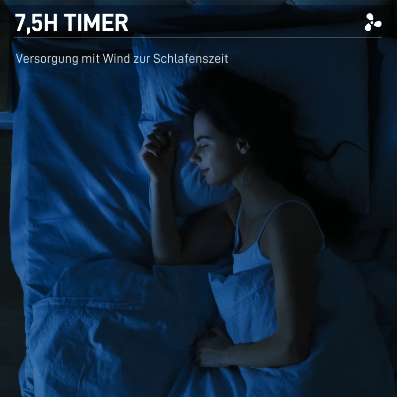 HOMCOM Staande ventilator met luchtbevochtiging, stil, mobiel, afstandsbediening, zwart