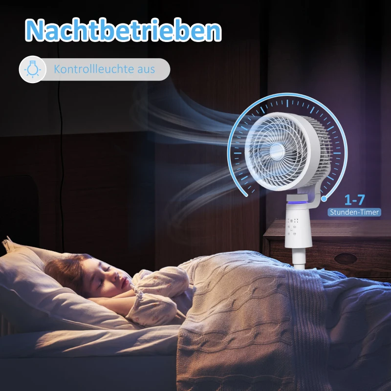 HOMCOM Staande Ventilator Luchtcirculator met 3 Snelheden, Afstandsbediening, Timer en 70°+90° Oscillatie