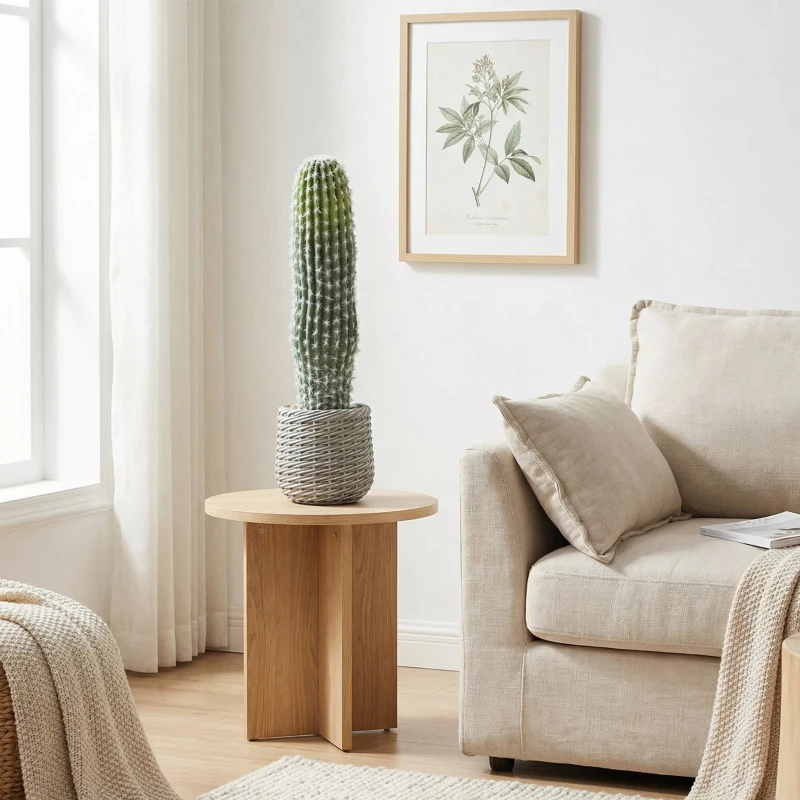 HOMCOM Cactus Artificial 66 cm, Planta Artificial Decorativa con Maceta para Decoración del Interior Verde