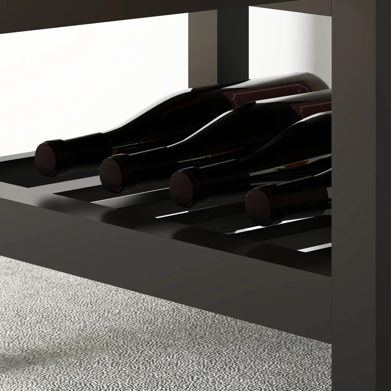 HOMCOM Carrello da Cucina su Ruote, Carrello di Servizio con Piano in Legno di Hévéa e Cassetto, 63,5x40x90 cm, Nero