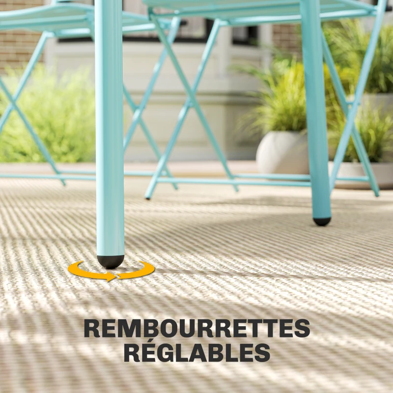 Outsunny Conjunto de Jantar Exterior 5 Peças, Conjunto de Jardim para 4 Pessoas com Tampo em Ripas e Cadeiras Dobráveis, Verde Claro