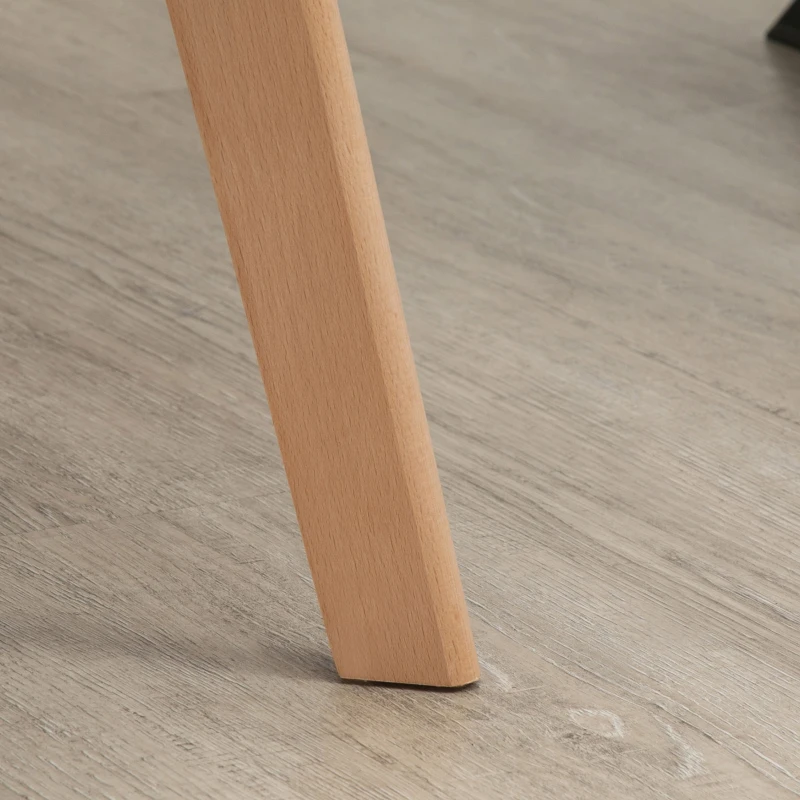 HOMCOM Set mit 2 Esszimmerstühlen Gepolsterter Sitz aus samtartigem Stoff Holzbeine, blau