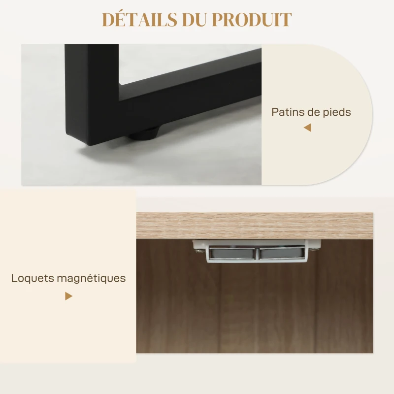 HOMCOM Buffet soggiorno con 2 ante e ripiani regolabili, 108x40x80 cm, Rovere