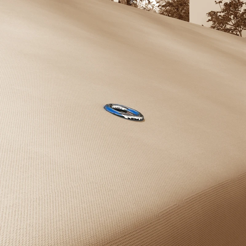 Outsunny Toit pour gazebo 3x3 m 2 niveaux avec 8 trous de drainage en polyester Kaki