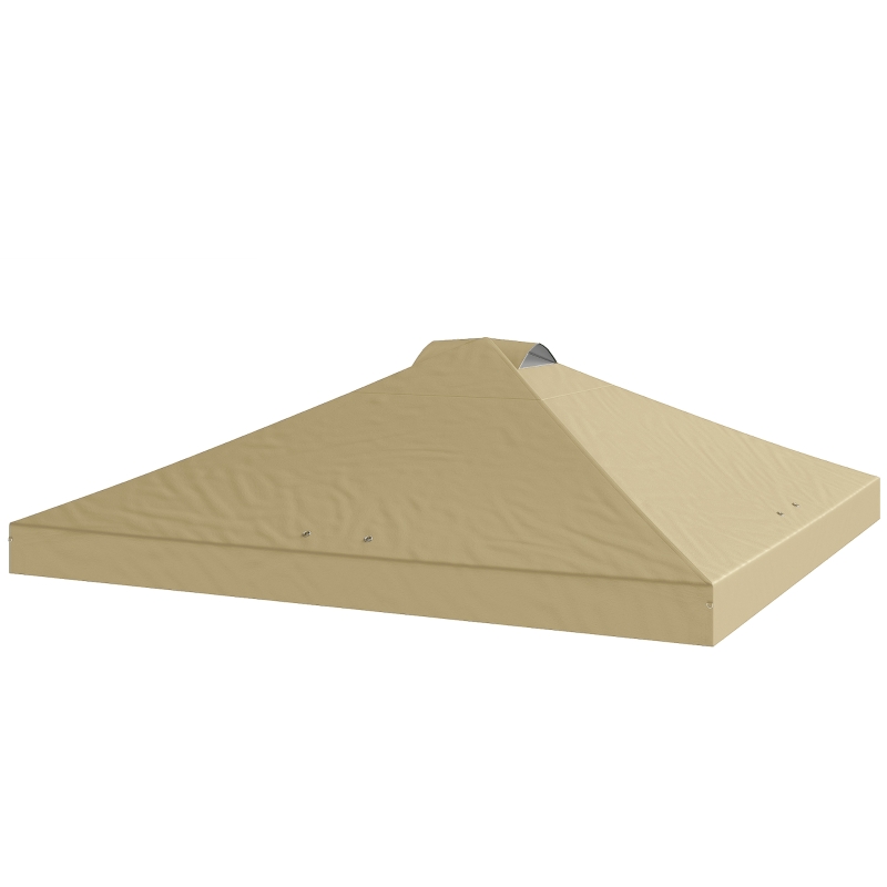 Outsunny Ersatzdach für Pavillon 3 x 3 m UV50+ wasserdicht mit 8 Abflussöffnungen 3 x 3 m, Creme