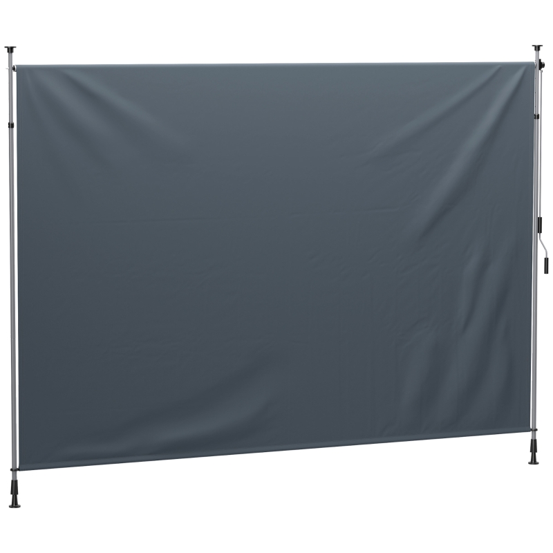 Outsunny Tenda a morsa senza forare 350 cm con manovella, Grigio scuro
