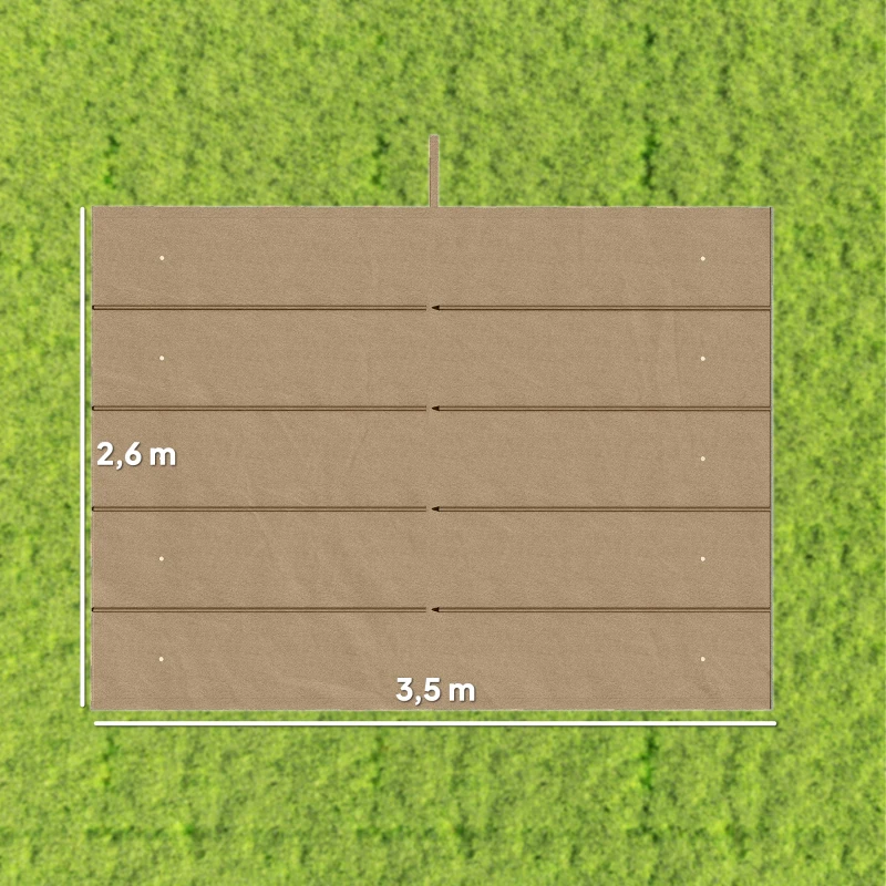 Outsunny Dach für Gazebo/Pergola mit 10 Ablauflöchern aus Polyester, 350x260 cm, für Pergola 4x3m, Hellbraun