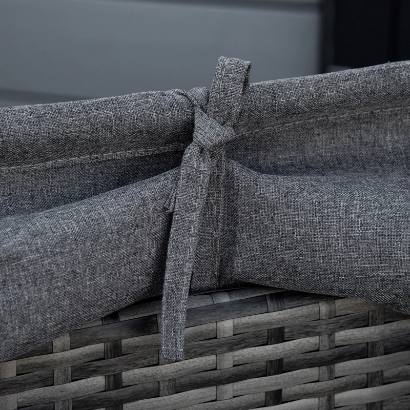 Outsunny Isola relax in rattan 4 pezzi con tendalino e cuscini, 230x145x80 cm, Grigio