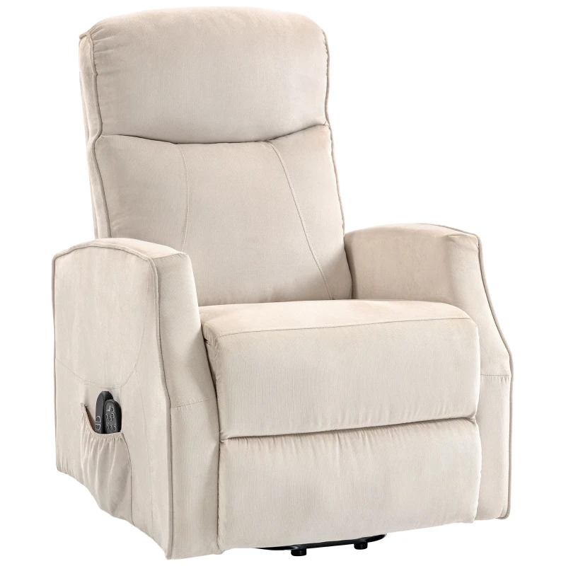 HOMCOM Elektrischer Aufstehsessel Massagesessel, Beige