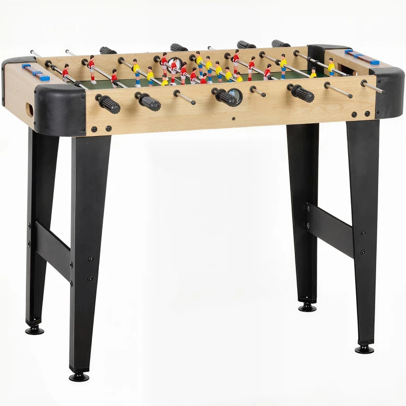 SPORTNOW 92 cm Kickertisch mit 22 Spielern, 2 Bällen, manuellen Zählern, rutschfesten Griffen, Naturholz