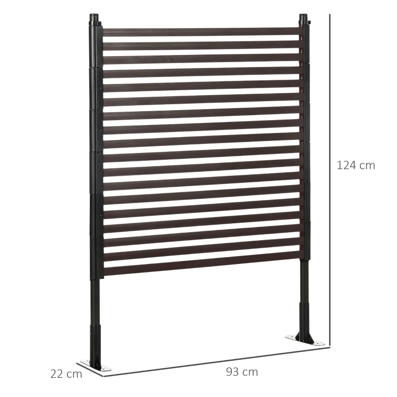 Outsunny Sichtschutz-Gartenzaun aus Metall für den Außenbereich mit Füßen oder Pfosten zum Einstecken, modular, 93L x 22l x 124H cm