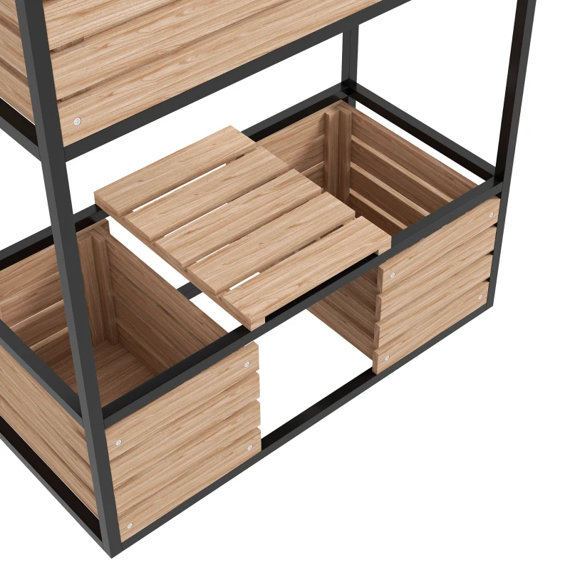 Outsunny Fioriera a gradoni con 3 vasche, 83x39x100 cm