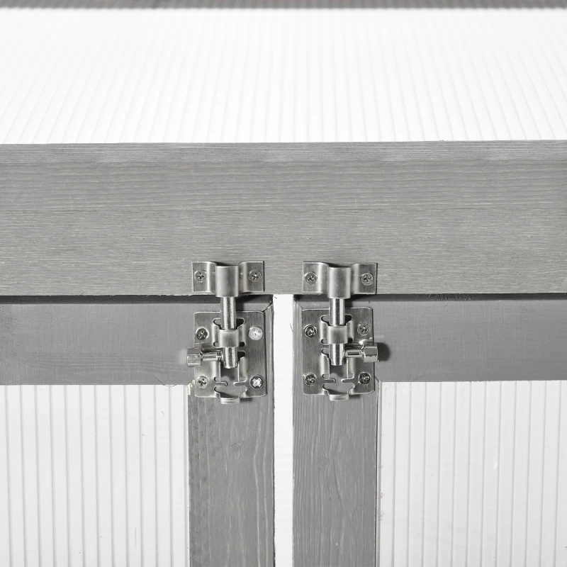 Outsunny Serra Trasparente per Esterni con 2 Ripiani Inseribili e Rimovibili, in Legno e Policarbonato, 58x44x78 cm