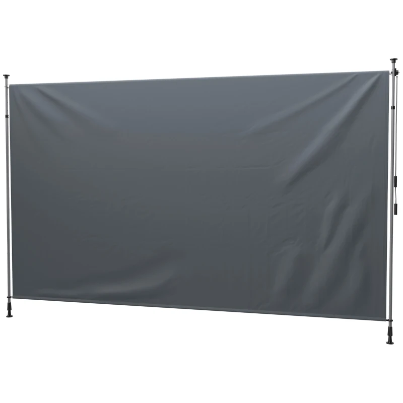 Outsunny Tenda a morsetto con manovella regolabile in altezza tenda a bracci articolati senza forare 400 cm larga Grigio scuro