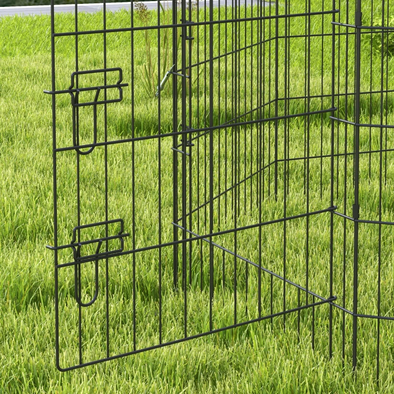 PawHut Parc modular pentru câini iepuri rozătoare gard pentru animale mici interior și exterior 61 x 91 cm negru