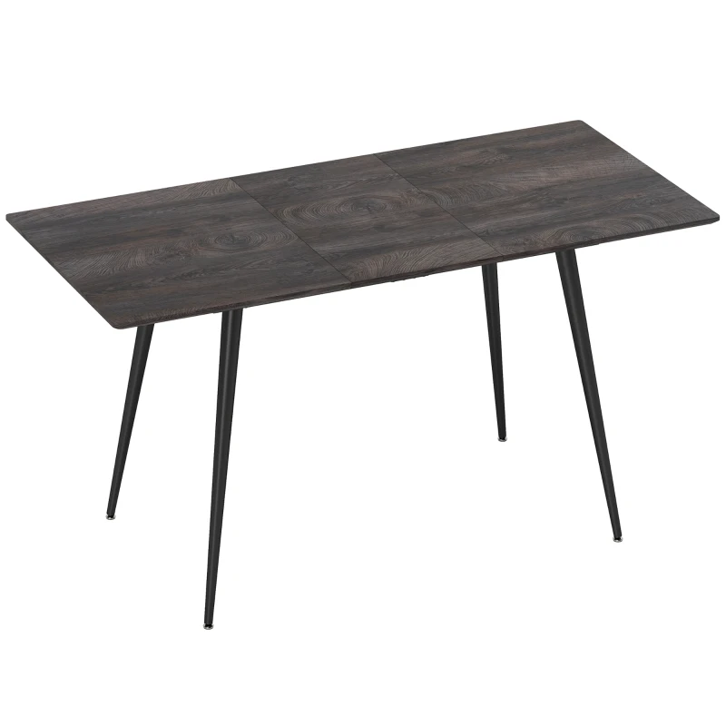 HOMCOM Table à manger extensible, table modulable pour 6-8 personnes, table de cuisine avec pieds solides en acier