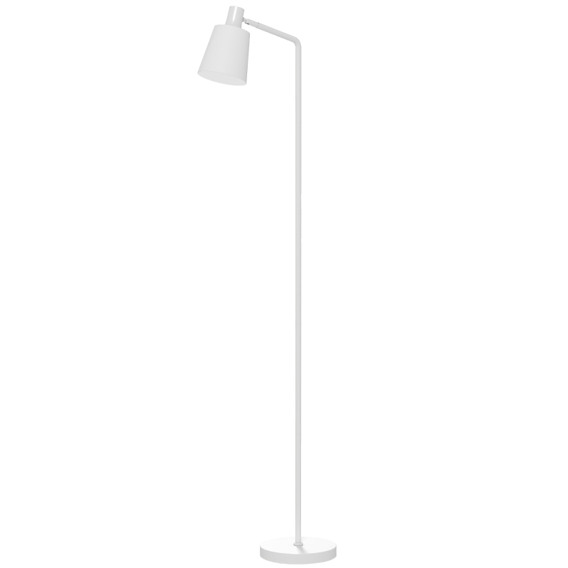 HOMCOM Lampe sur pied LED dimmable avec 3 températures de couleur 3000K-6500K, abat-jour pivotant, ampoule E27, blanc