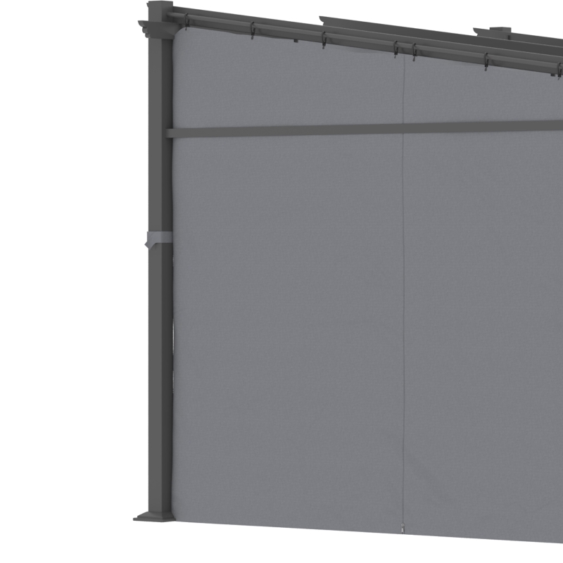 Outsunny Pergola con tetto estraibile e fissaggi inclusi, 2,97x2,95x2,3 m, Grigio scuro