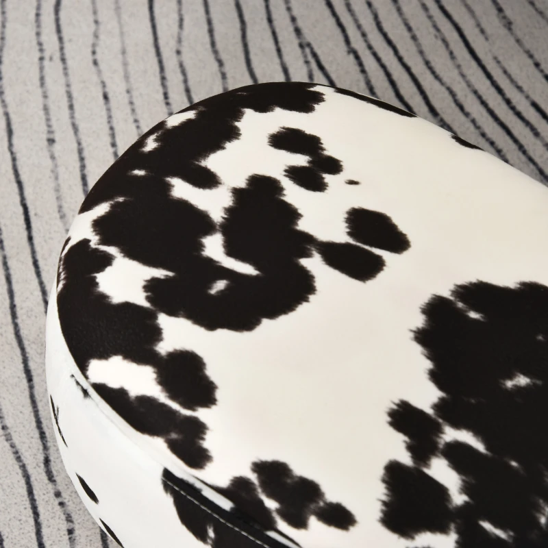 HOMCOM Pouf Decorativo Imbottito con Vano Portaoggetti a Tema Animale, 62x35x36 cm, Nero e Bianco