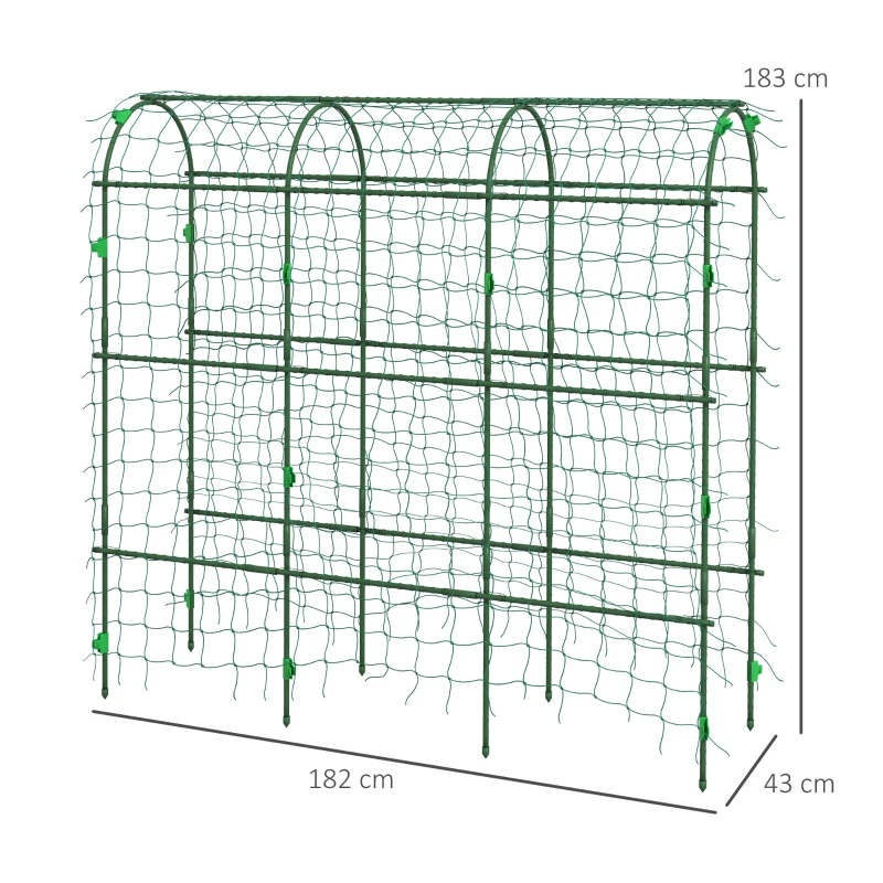 Outsunny Arco da giardino per piante rampicanti in metallo, 43x182x183 cm