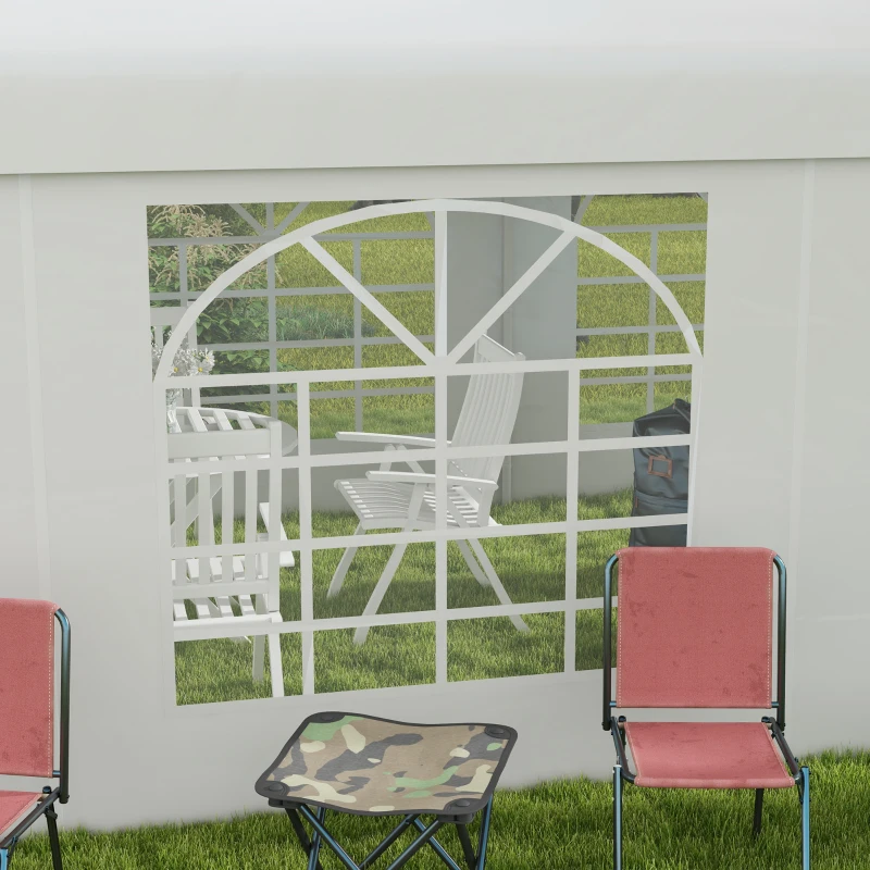 Outsunny Parete di ricambio per gazebo impermeabile 6x2 m, Bianco