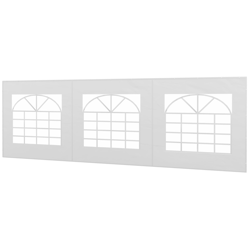 Outsunny Parete di ricambio per gazebo impermeabile 6x2 m, Bianco