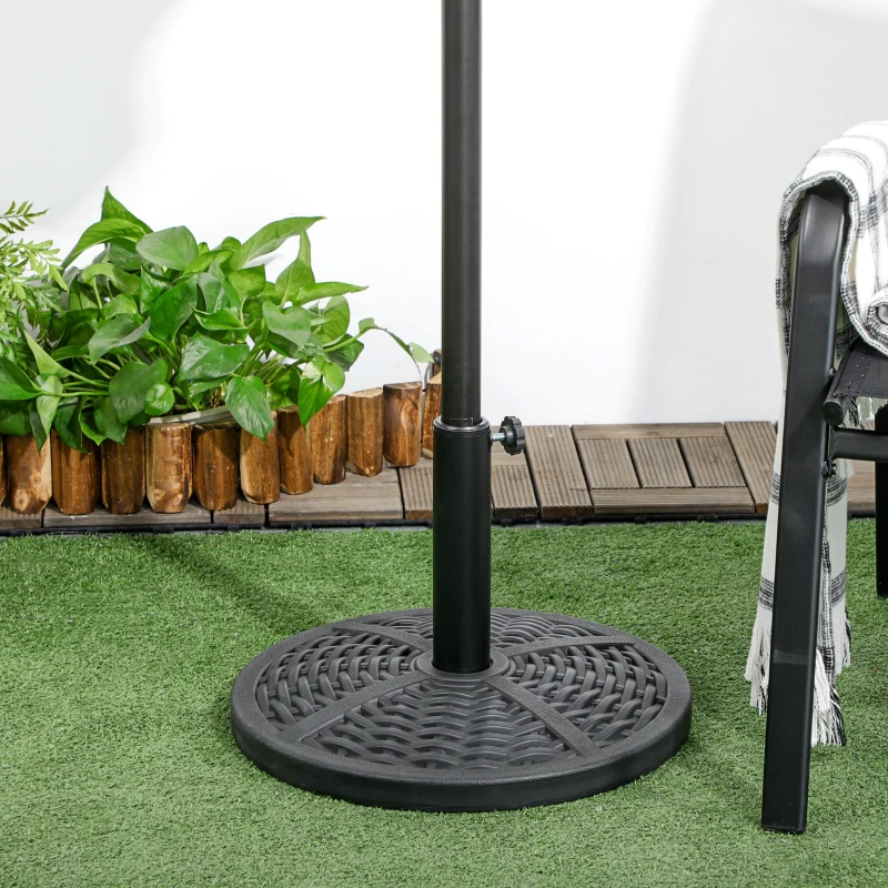 Outsunny Pied de parasol base de lestage parasol Ø 45 x 33H poids net 9 kg noir