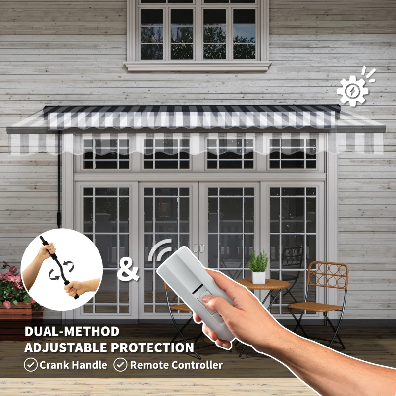 Outsunny Markiza balkonowa elektryczna 350x250cm, UV-ochrona