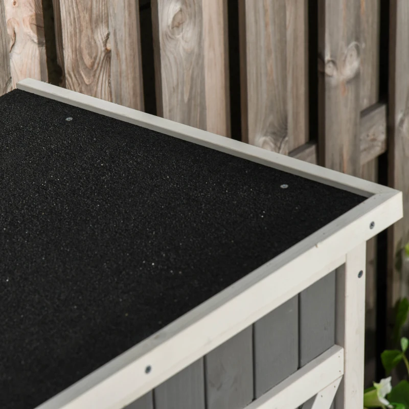 Outsunny Wooden Small Shed, Garden Storage Shed with Shelves and Bolt Latch, 75L x 56W x115H cm, Grey