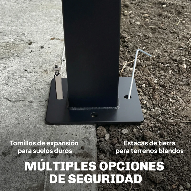 Outsunny Carpa para Jardín con Techo Doble Cenador con Paredes de Malla UPF50+ para Exterior Terraza 360x300x275 cm Gris