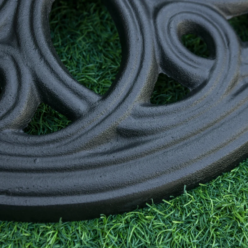 Outsunny 11.5 kg Cast Metal Round Patio Umbrella Base Stand, Umbrella Holder for Outdoor, Patio, Garden, Black