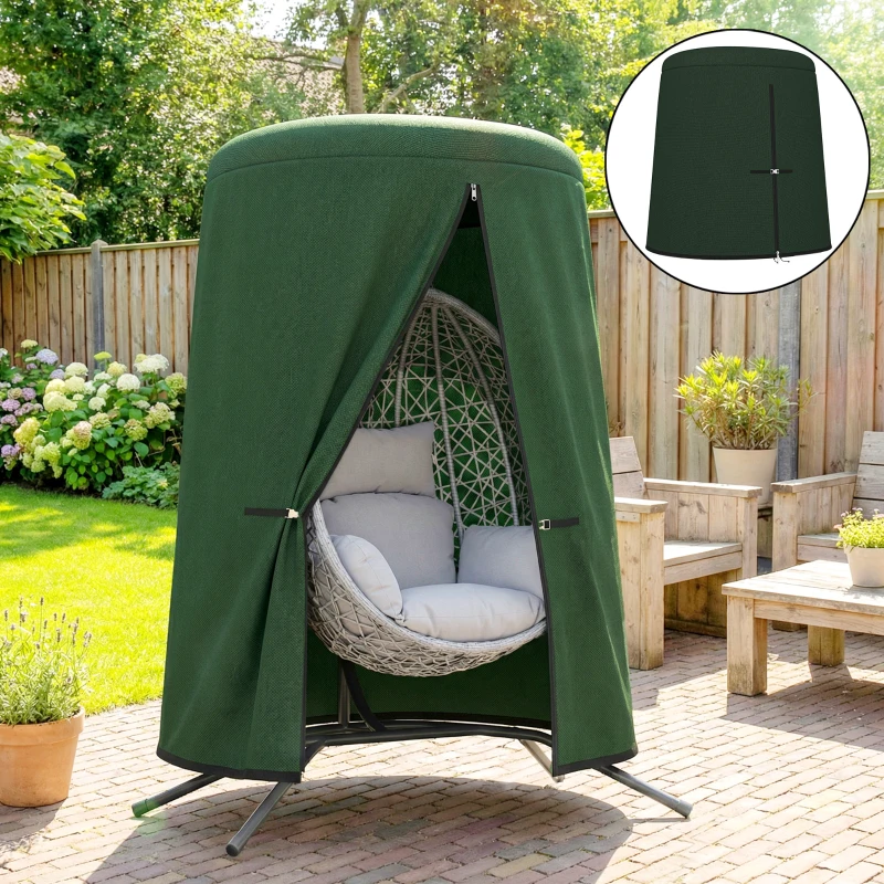 Outsunny 196 x 230 cm Hanging Egg Chair Protective Cover - Green