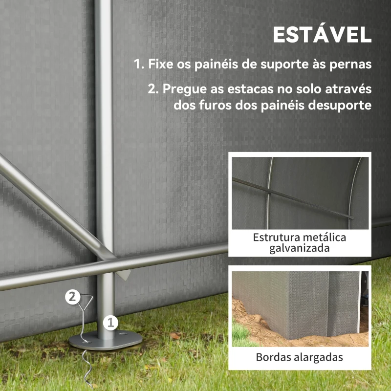 Outsunny Tenda de Jardim para Bicicletas com Estrutura em Aço, Porta com Fecho, Impermeável 2,4x1,6x1,9 m Cinzento Claro